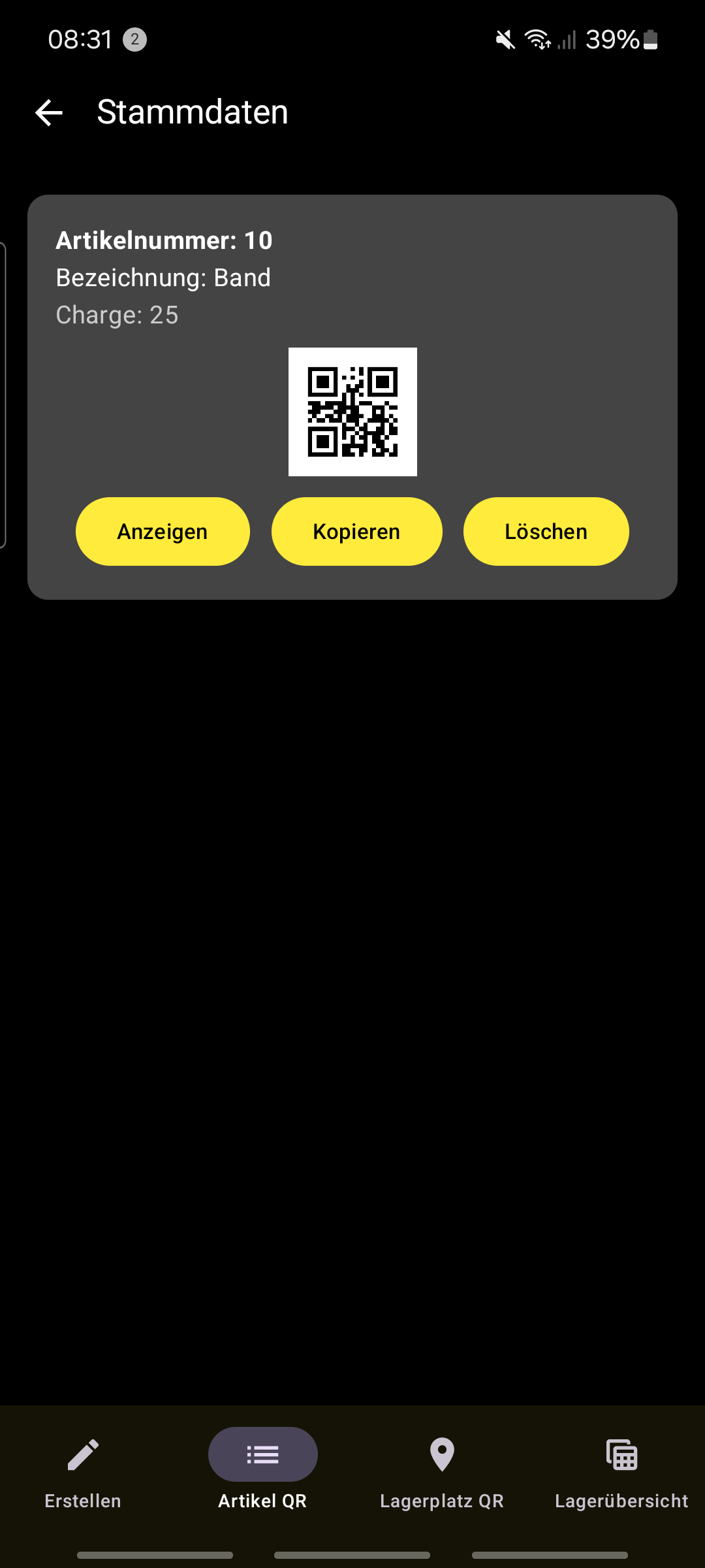 Stammdaten Screenshot