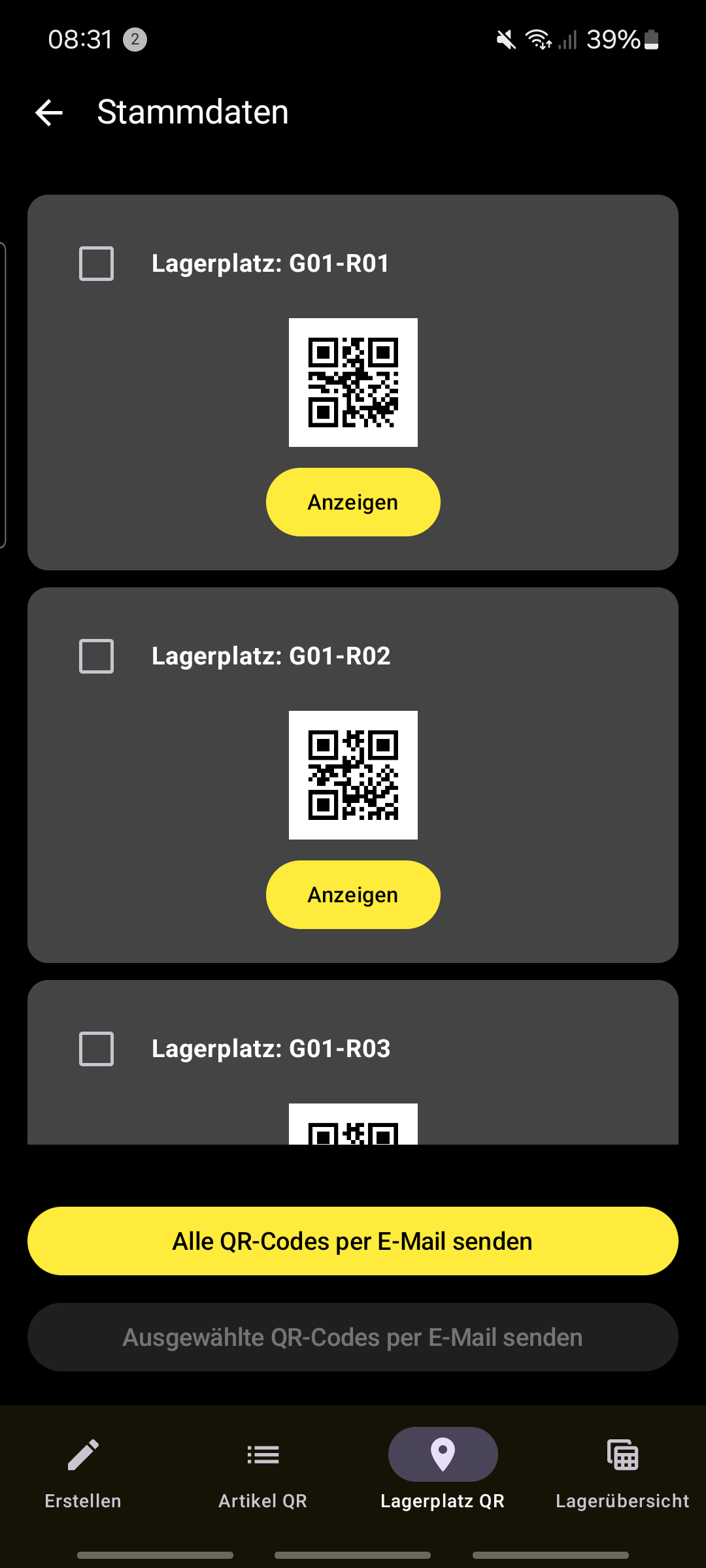 Stammdaten Screenshot