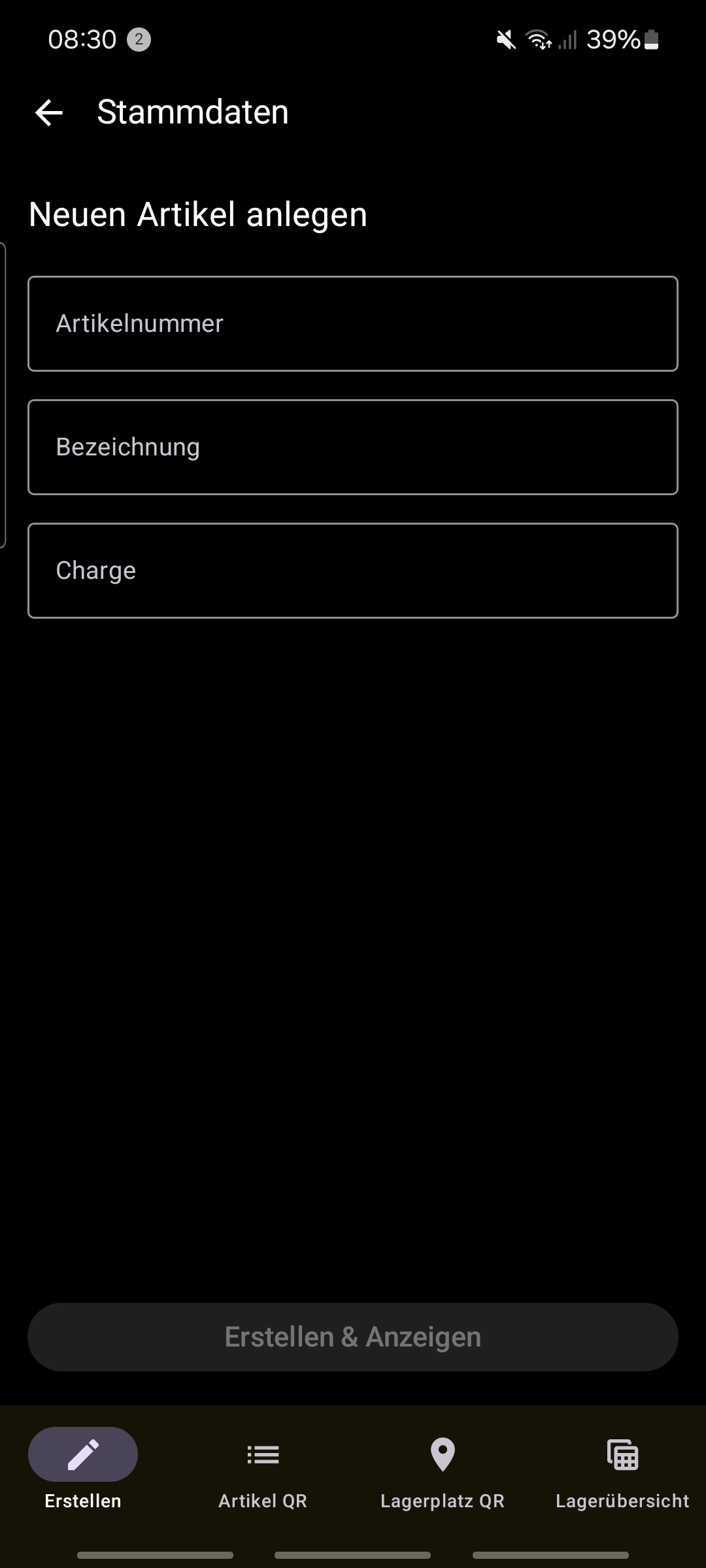 Stammdaten Screenshot