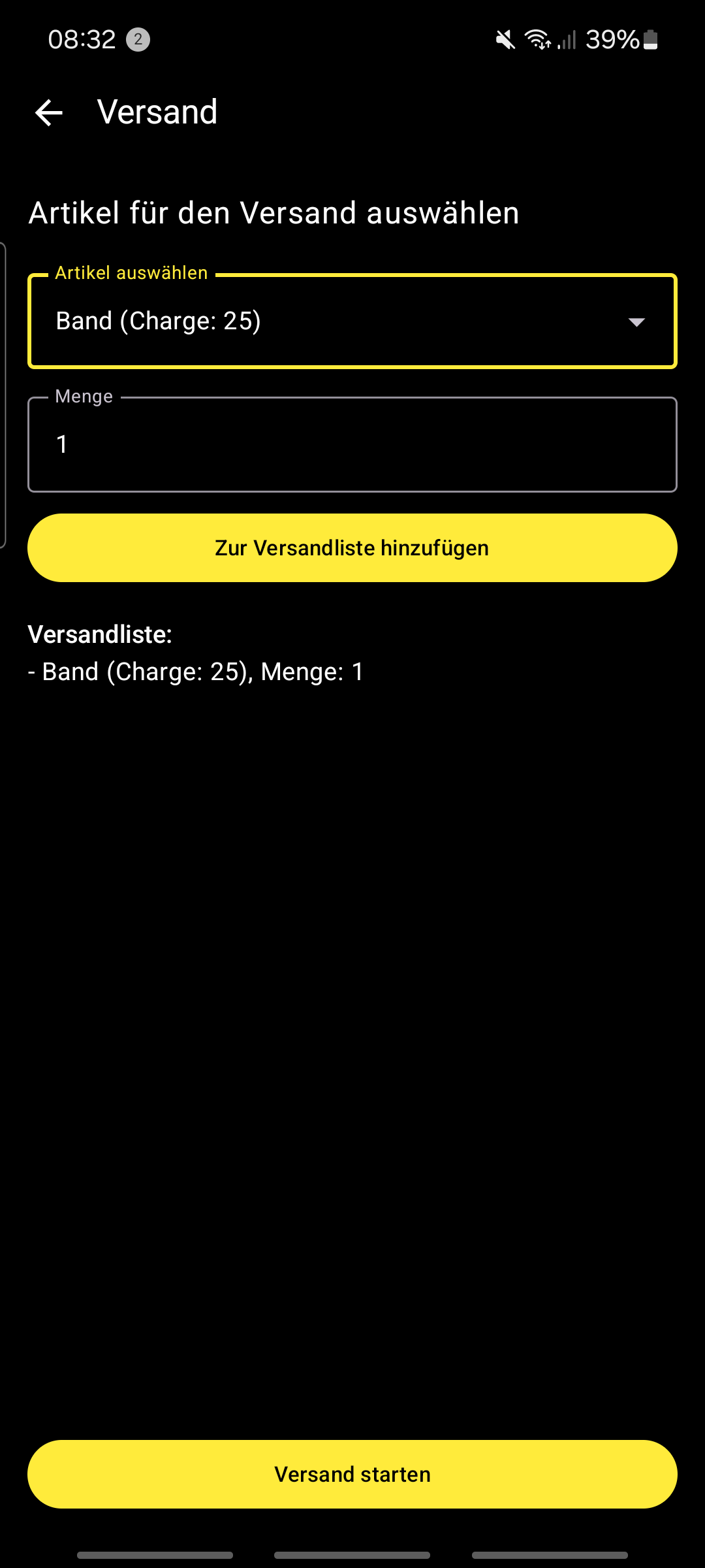 Lageraktivität Screenshot