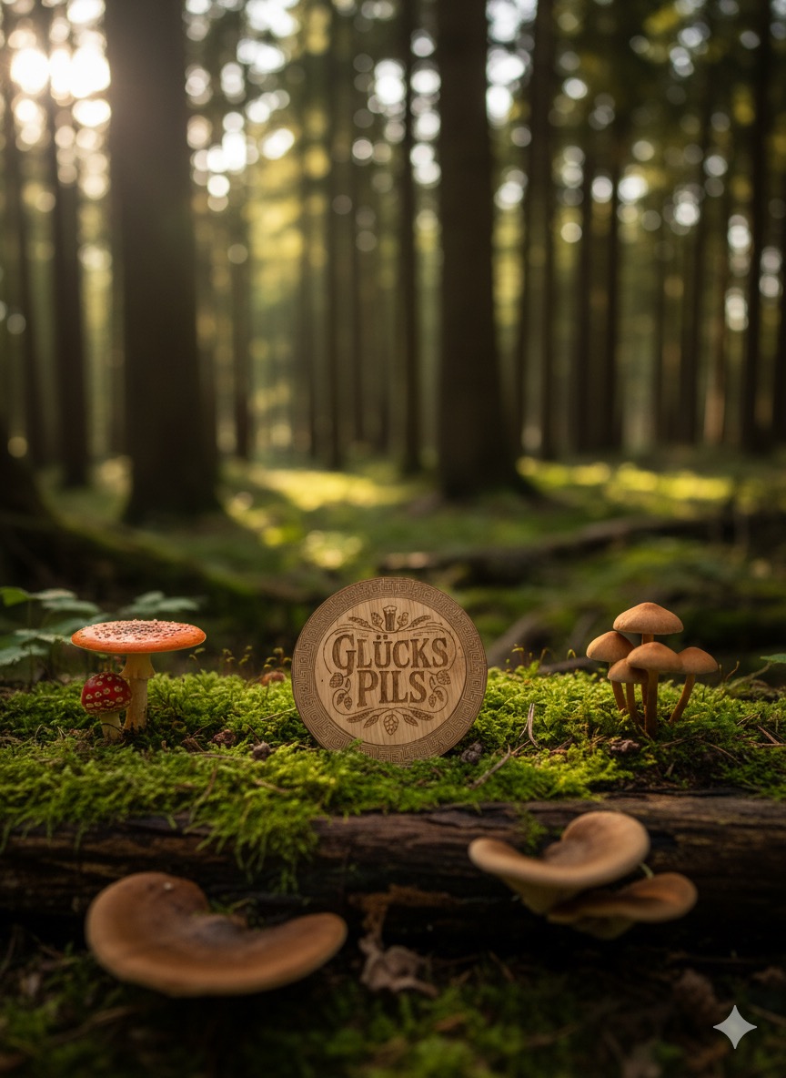 Gravierter Flaschenöffner mit Bierflaschen und Pralinen